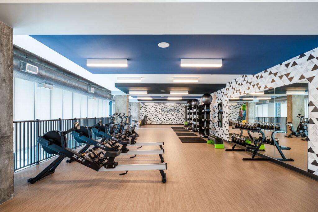 Rev Student Living Fitness Center Wide Shot